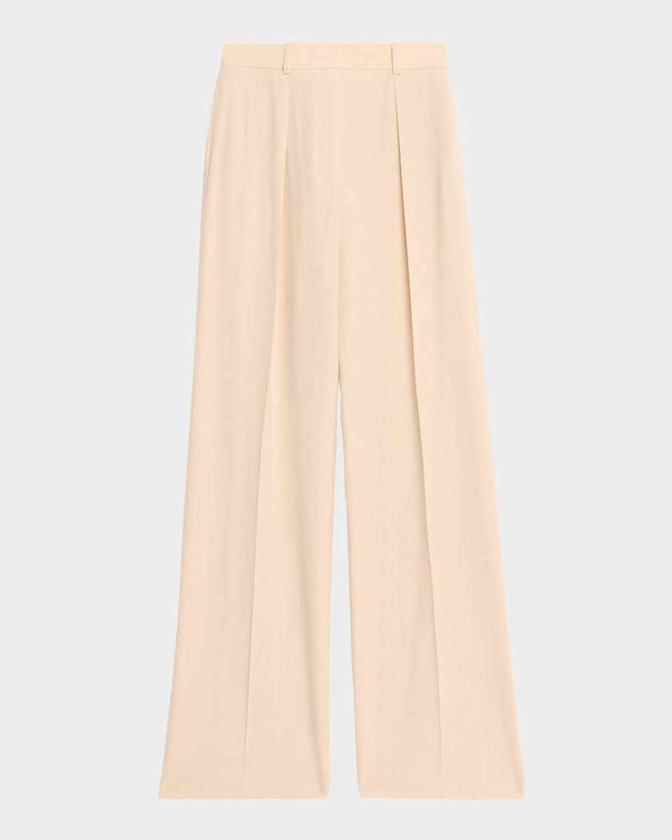 Edward Pleated Wide-Leg Trousers